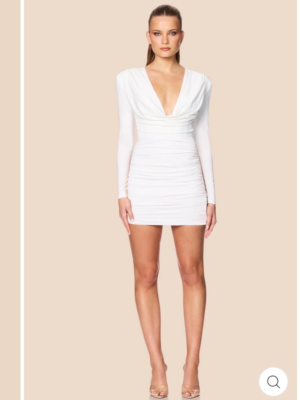 Nookie Giselle Long Sleeve Mini Dress - Ivory